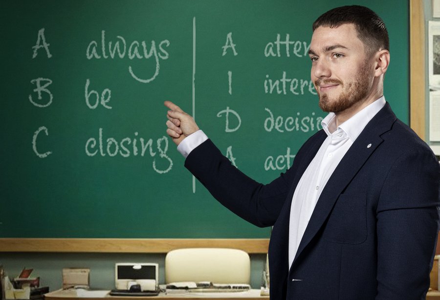 Jan voor het krijtbord